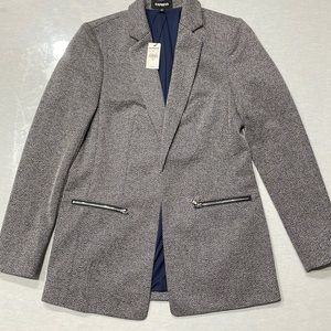 HERRINGBONE NOTCH COLLAR BOYFRIEND BLAZER
